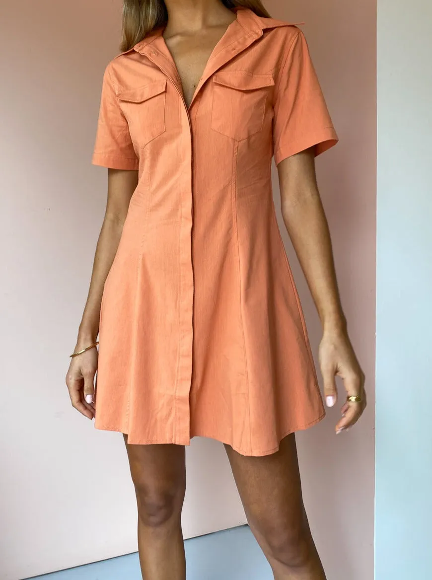 Third Form Flowers For You Shirt Dress in Guava