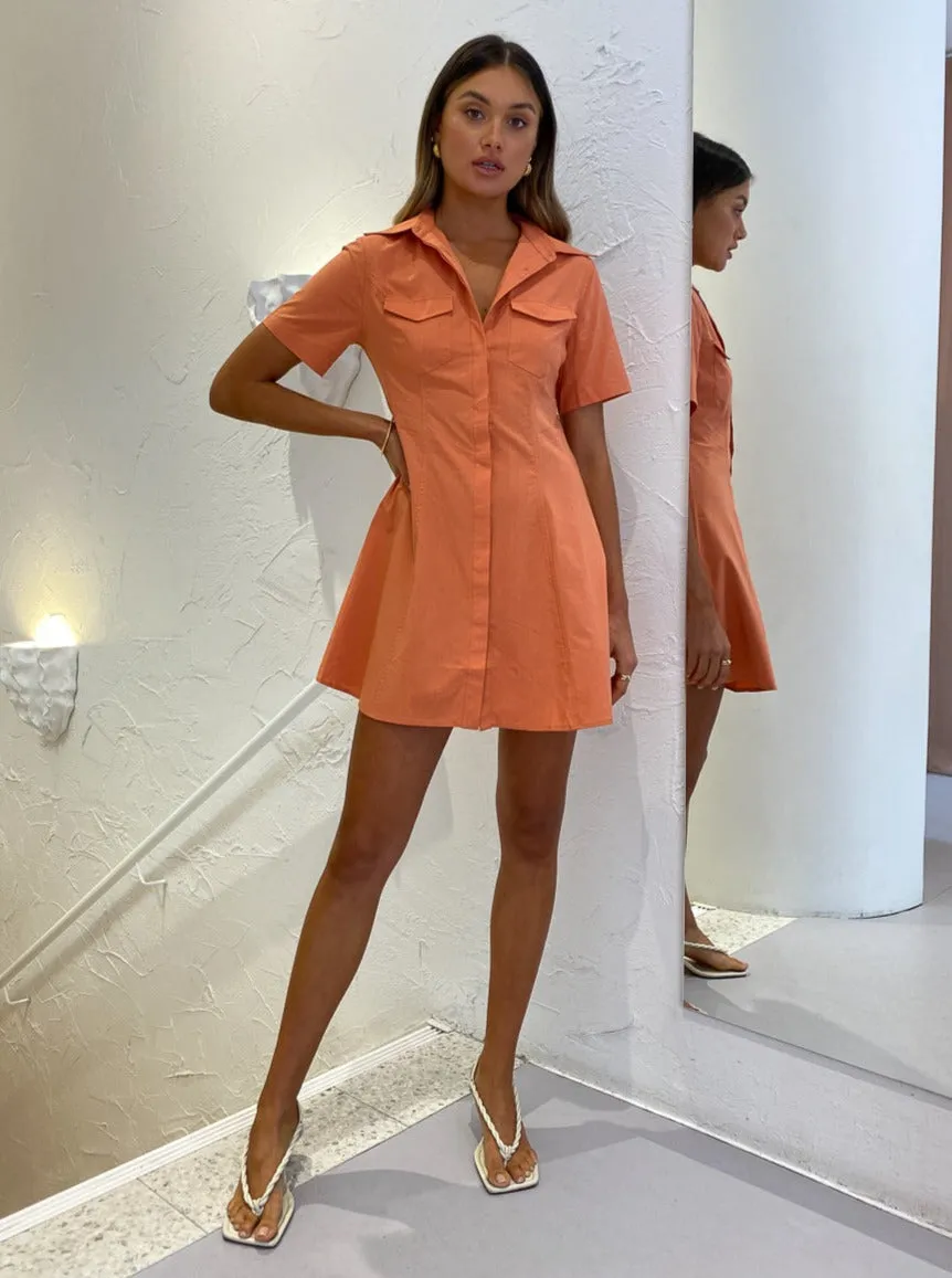 Third Form Flowers For You Shirt Dress in Guava