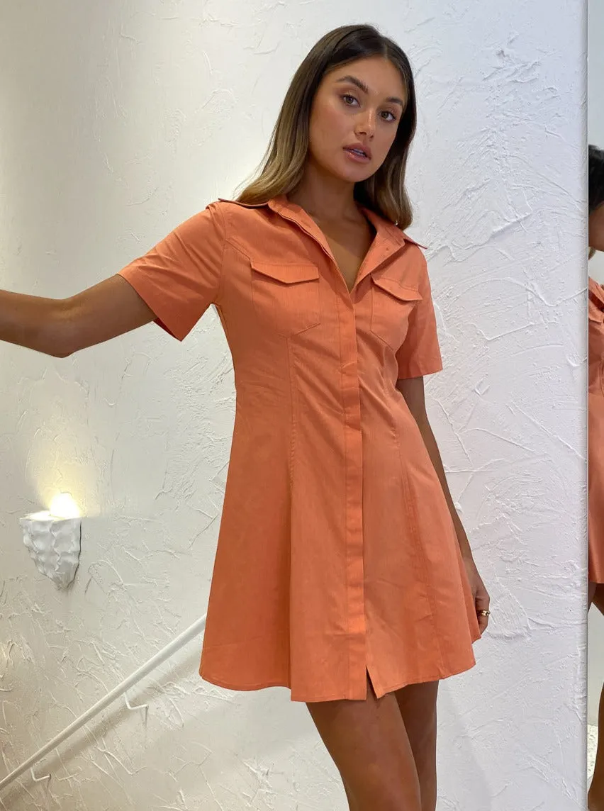 Third Form Flowers For You Shirt Dress in Guava