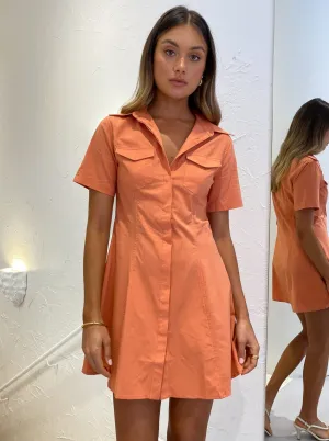 Third Form Flowers For You Shirt Dress in Guava