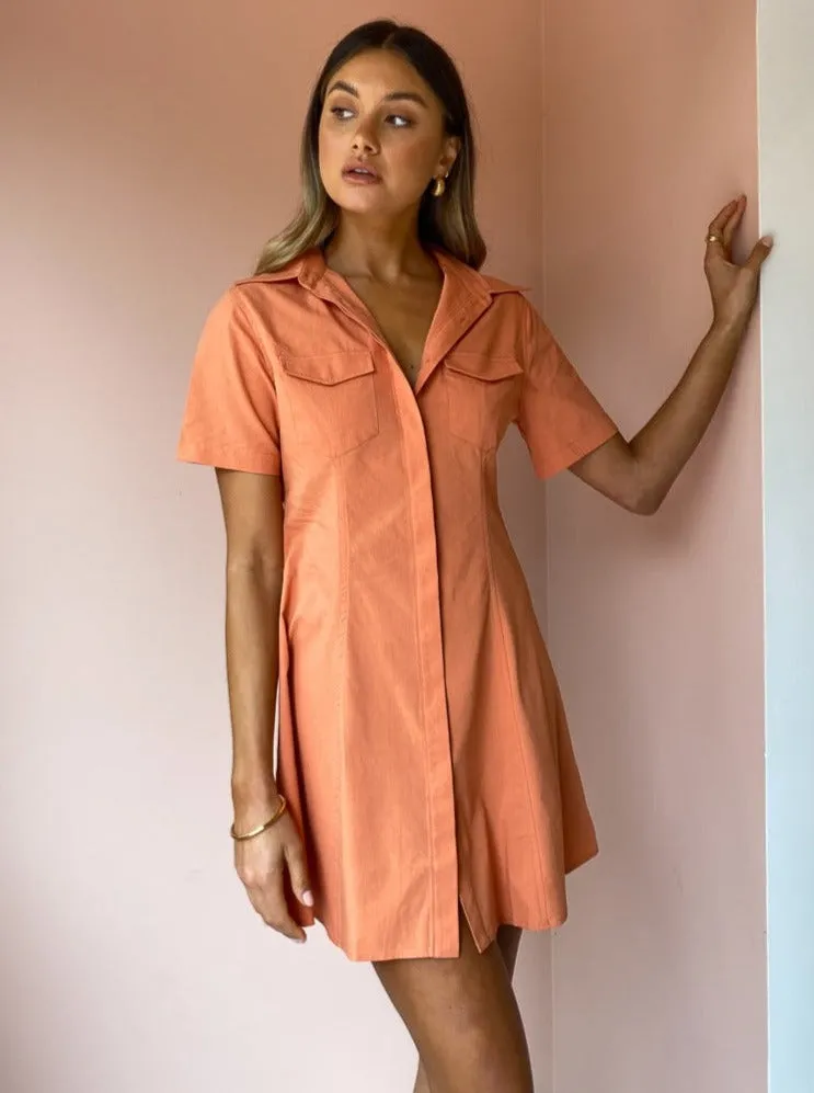 Third Form Flowers For You Shirt Dress in Guava