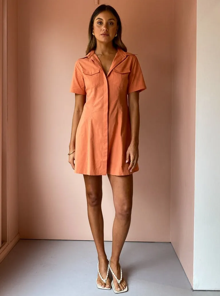Third Form Flowers For You Shirt Dress in Guava