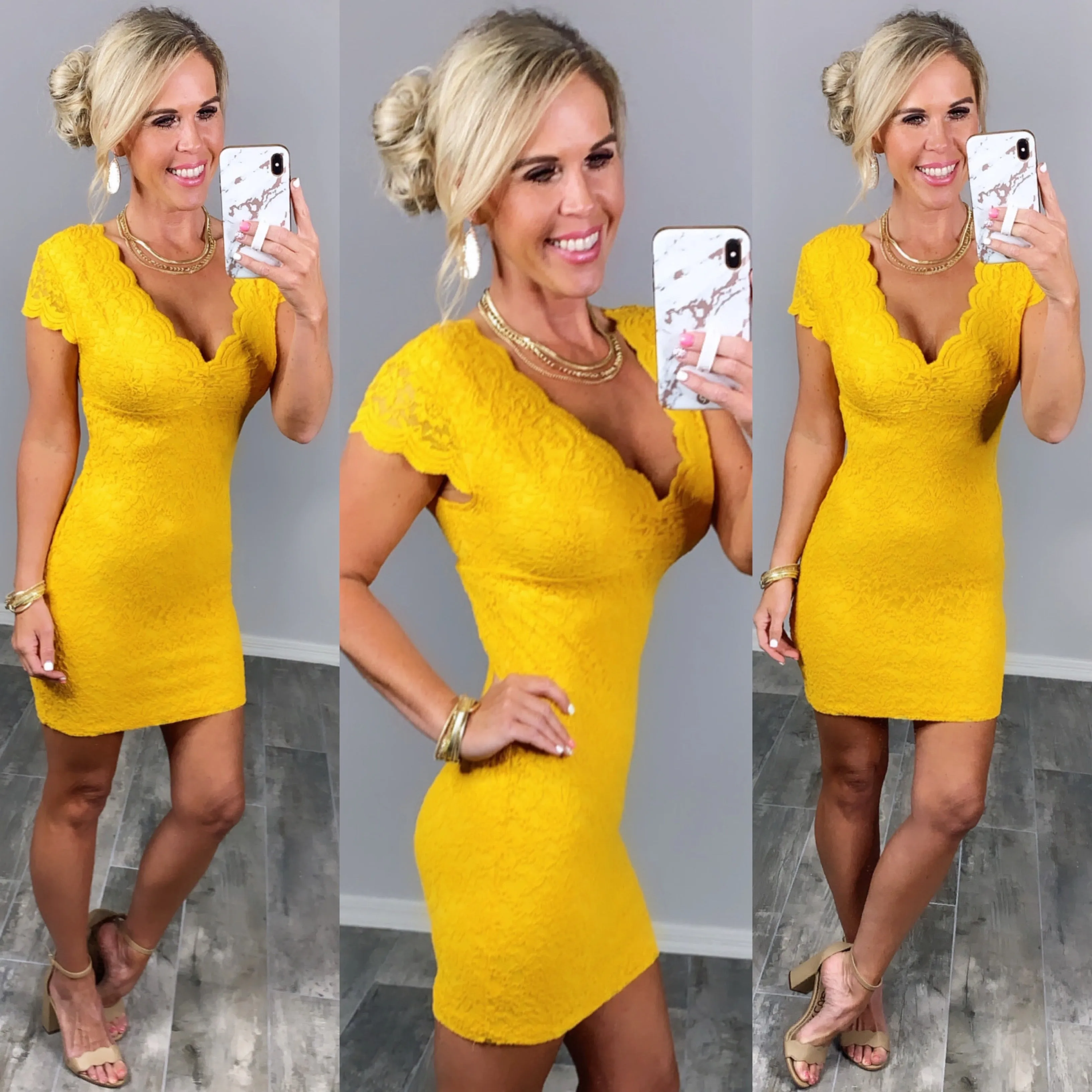 Thriving All Night Dress - Mustard