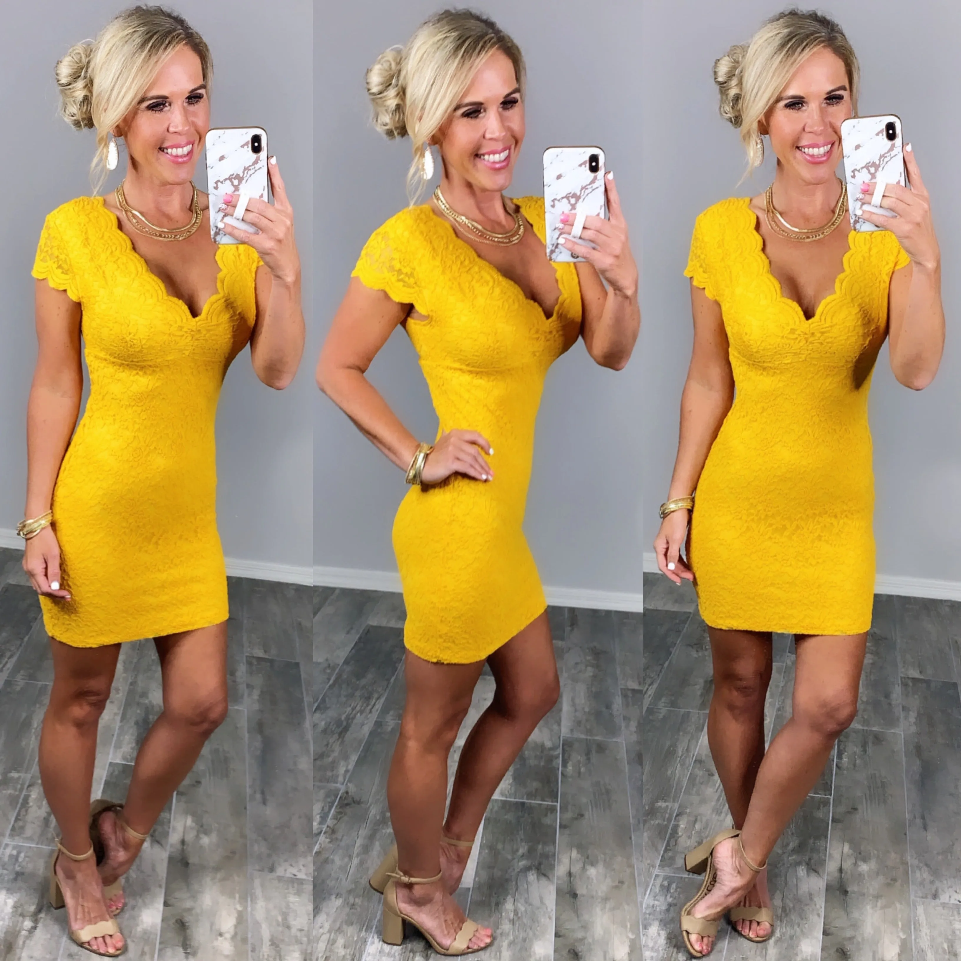 Thriving All Night Dress - Mustard