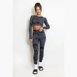 Tie Dye Print Tops And Leggings Set