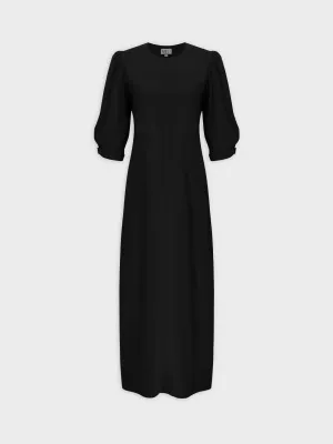 Tie Dye T-shirt Dress-Solid Black