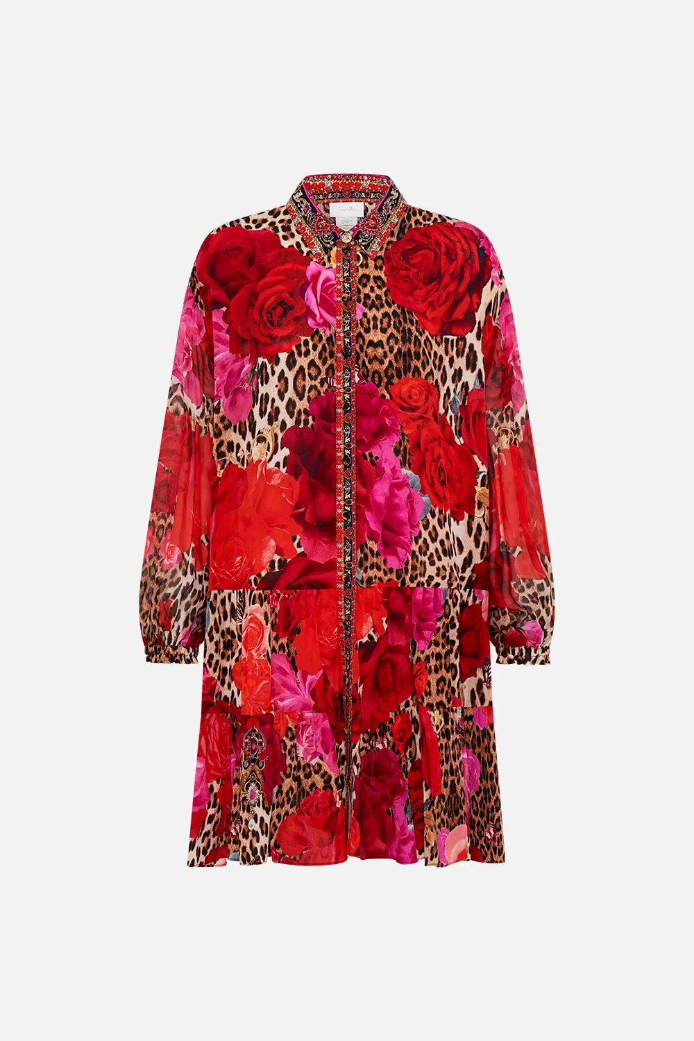 TIERED SHIRT DRESS HEART LIKE A WILDFLOWER