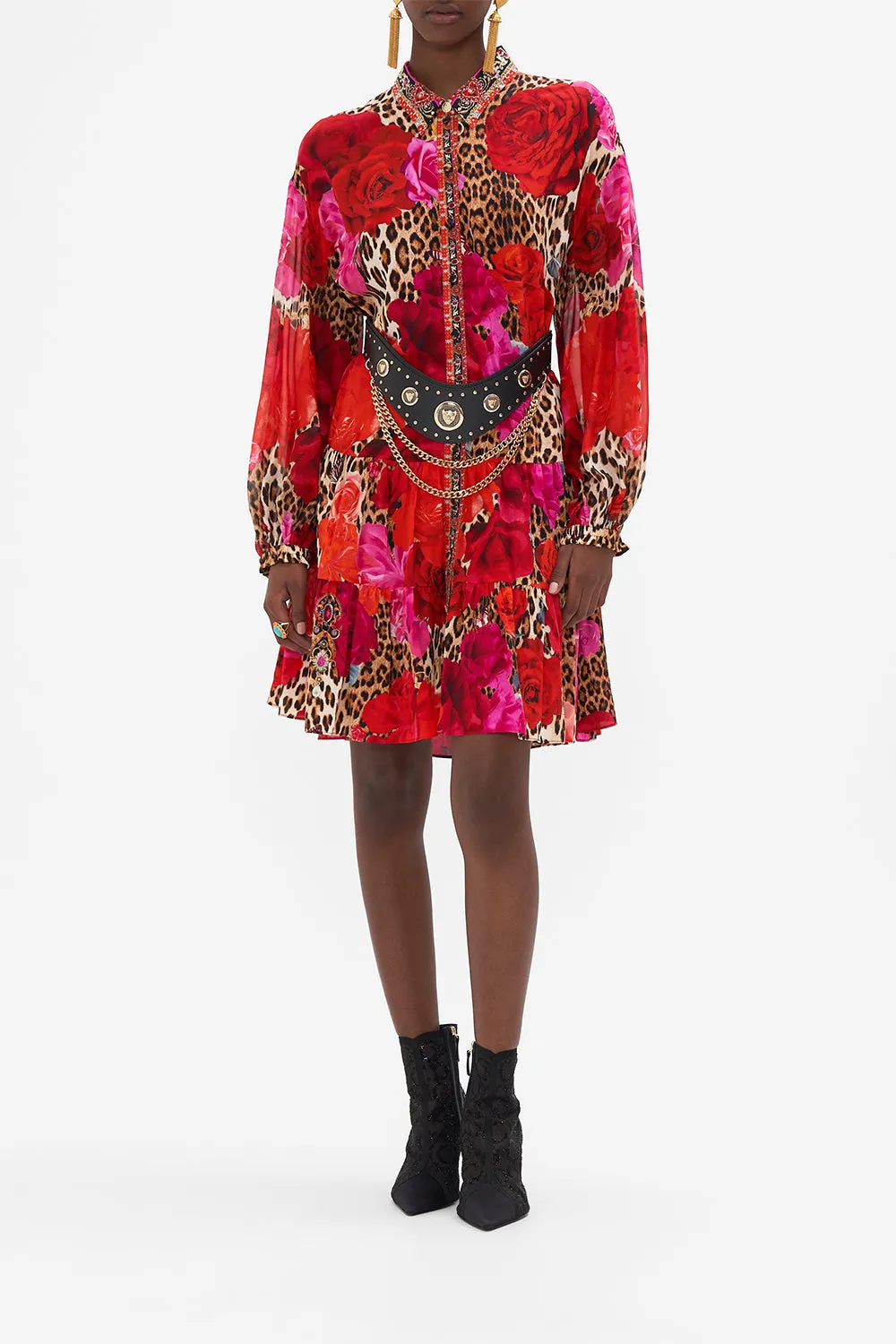 TIERED SHIRT DRESS HEART LIKE A WILDFLOWER