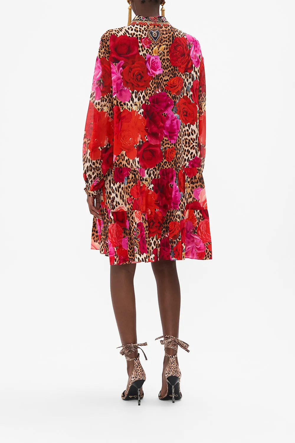 TIERED SHIRT DRESS HEART LIKE A WILDFLOWER