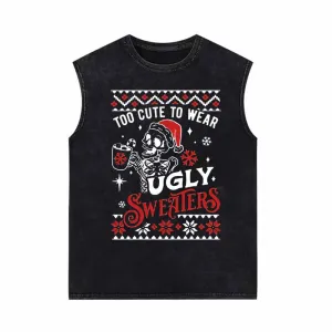 Too Cute To Wear Ugly Sweaters Vintage Washed Vest Top