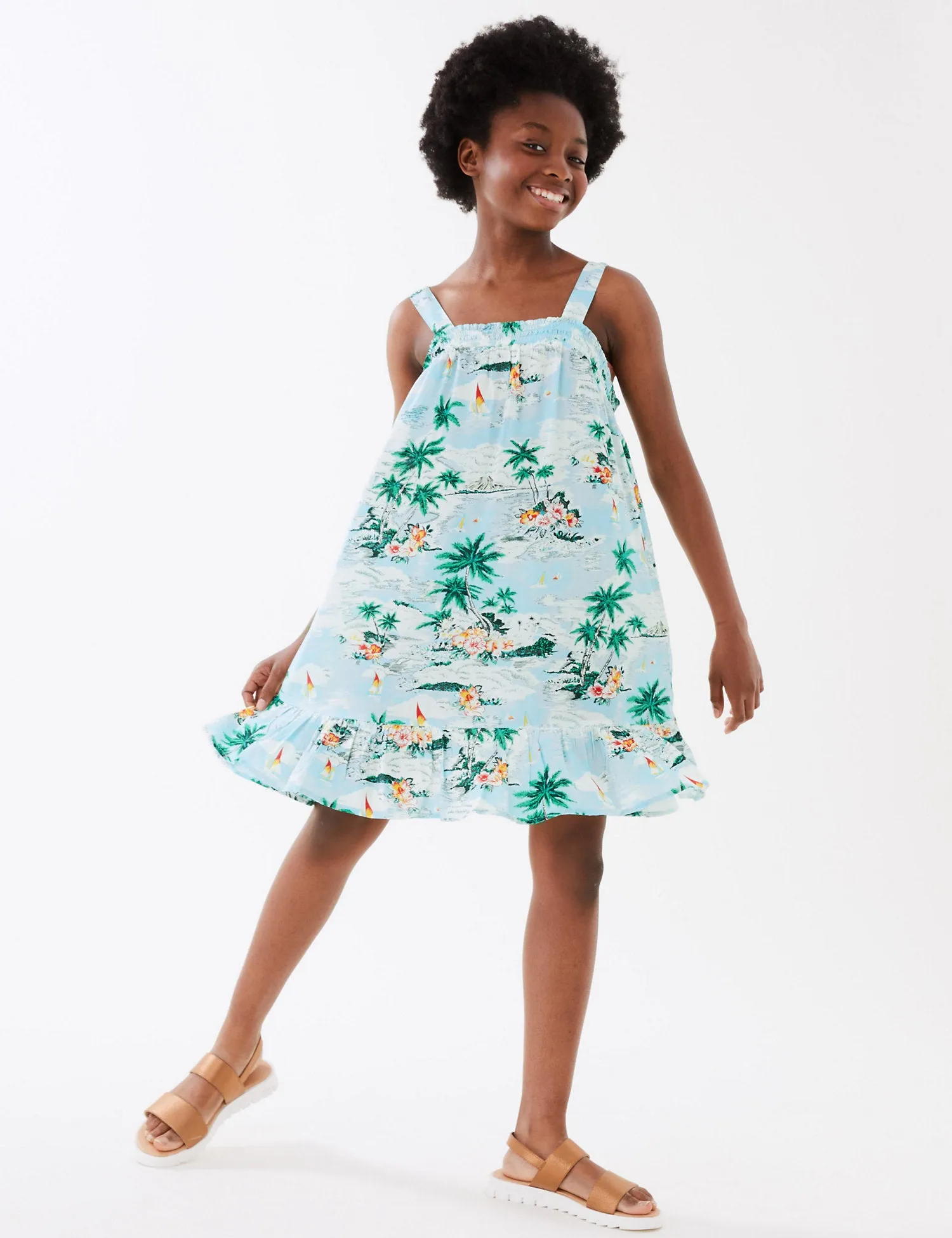 Tropical Print Dress