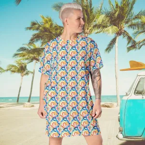 Tropical Wave T-Shirt Dress