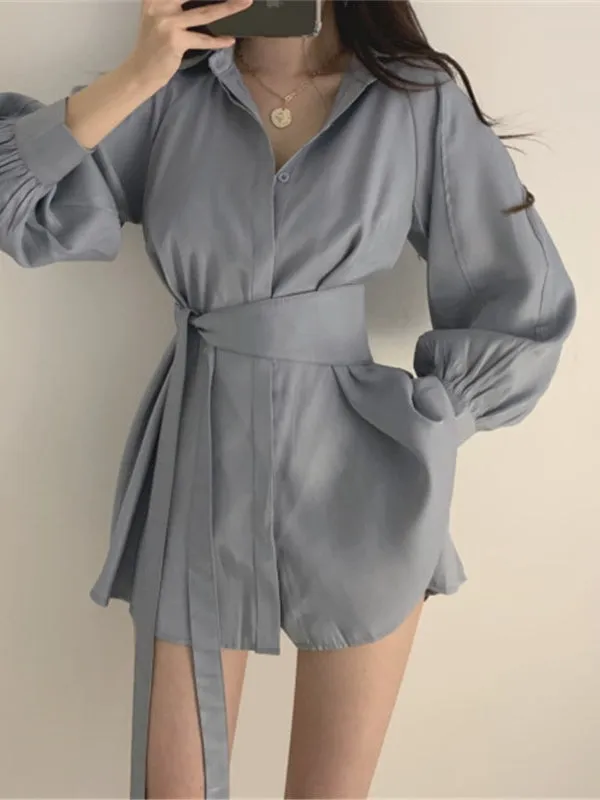 Tuscan Sun Puffed Sleeve Shirt Dress