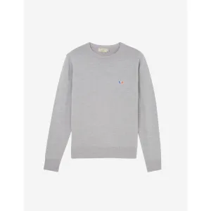 Unisex Virgin Wool R-Neck Pullover - Grey Melange