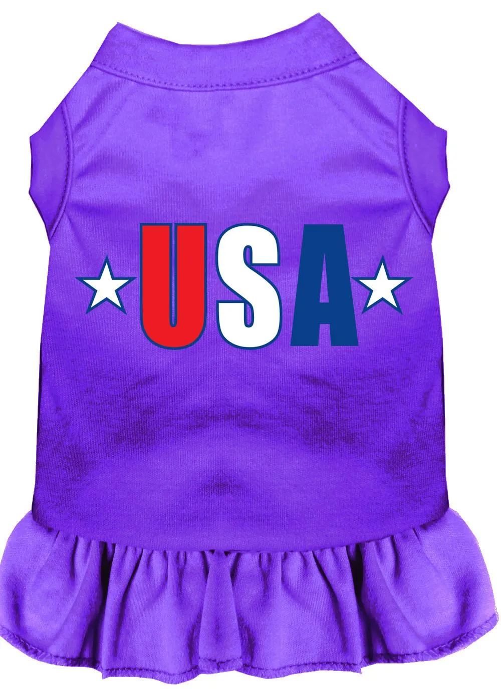 Usa Star Screen Print Dress Purple Lg (14)