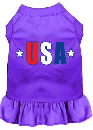 Usa Star Screen Print Dress Purple Lg (14)