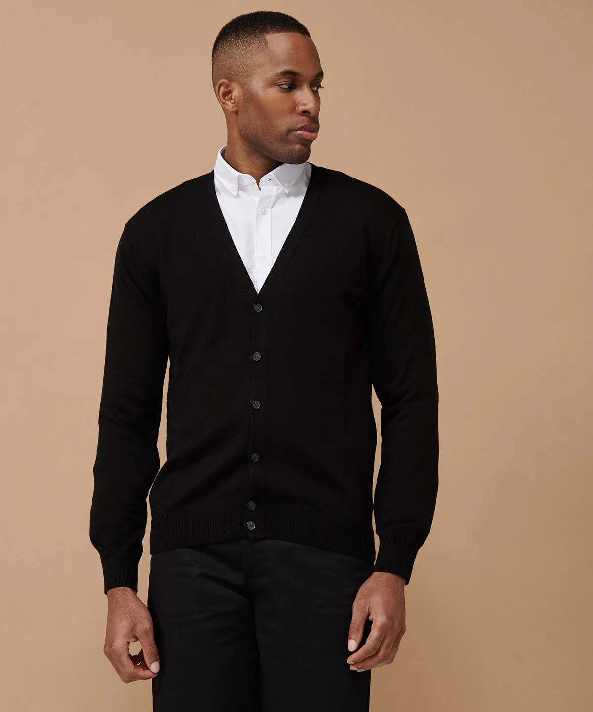 V-button cardigan | Navy