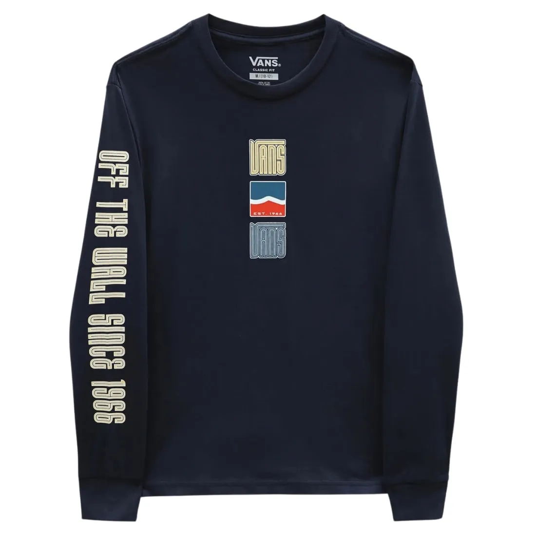 Vans Boys Sidestripe Stacked Longsleeve T-Shirt - Dress Blues