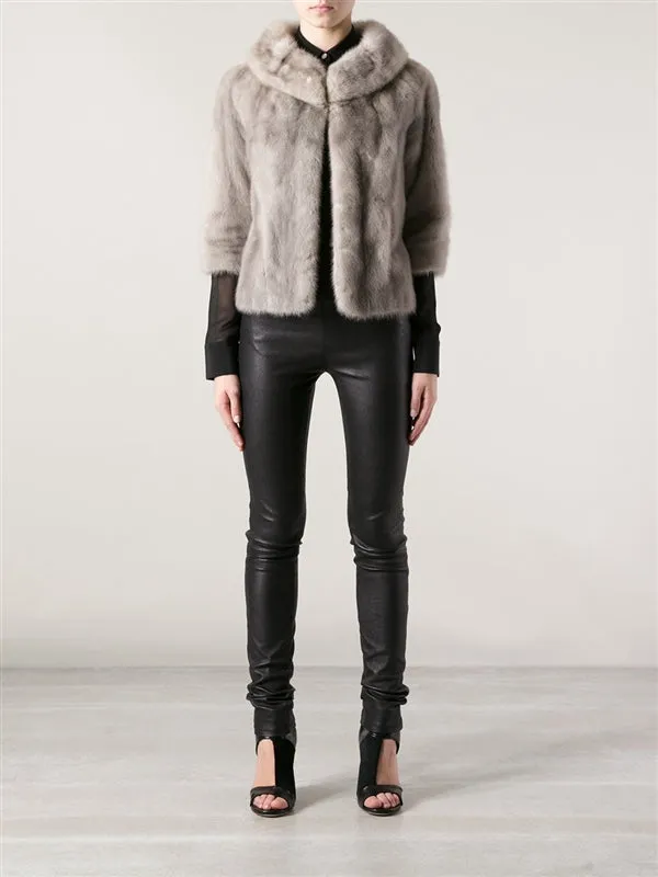 Vintage 1950s Silver Fur Coat
