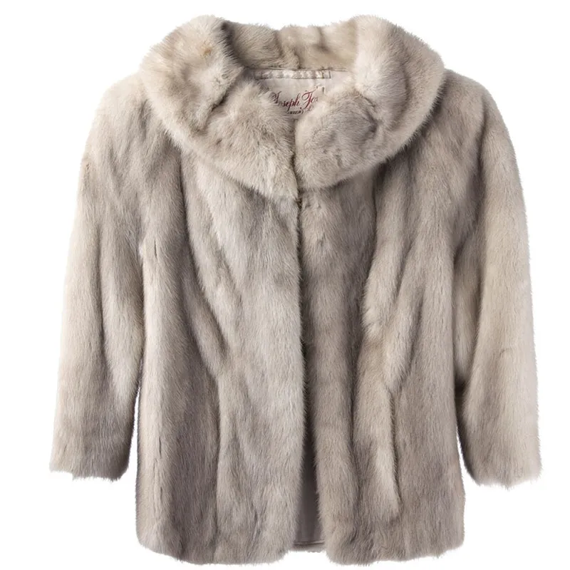 Vintage 1950s Silver Fur Coat