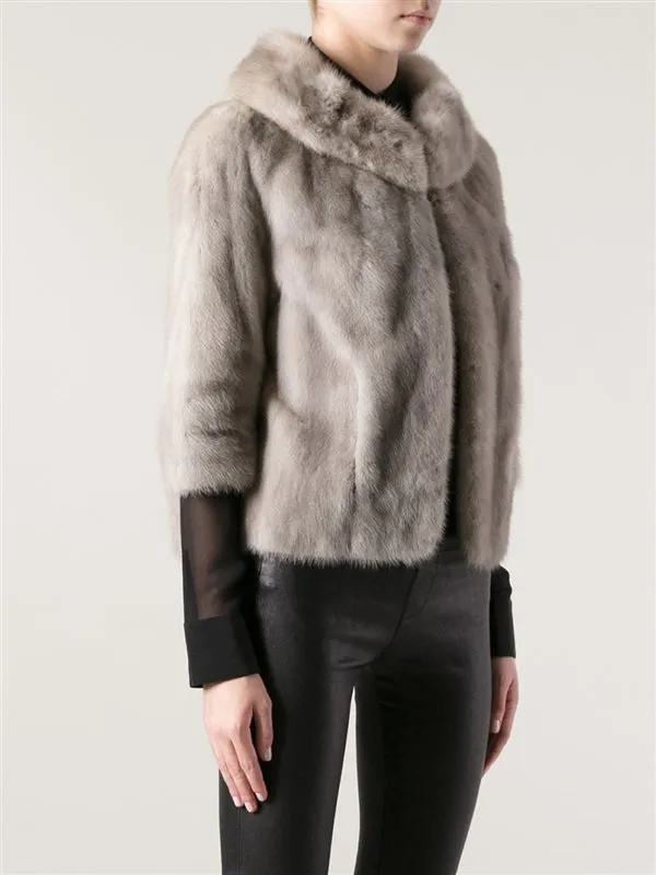 Vintage 1950s Silver Fur Coat