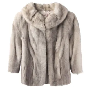 Vintage 1950s Silver Fur Coat