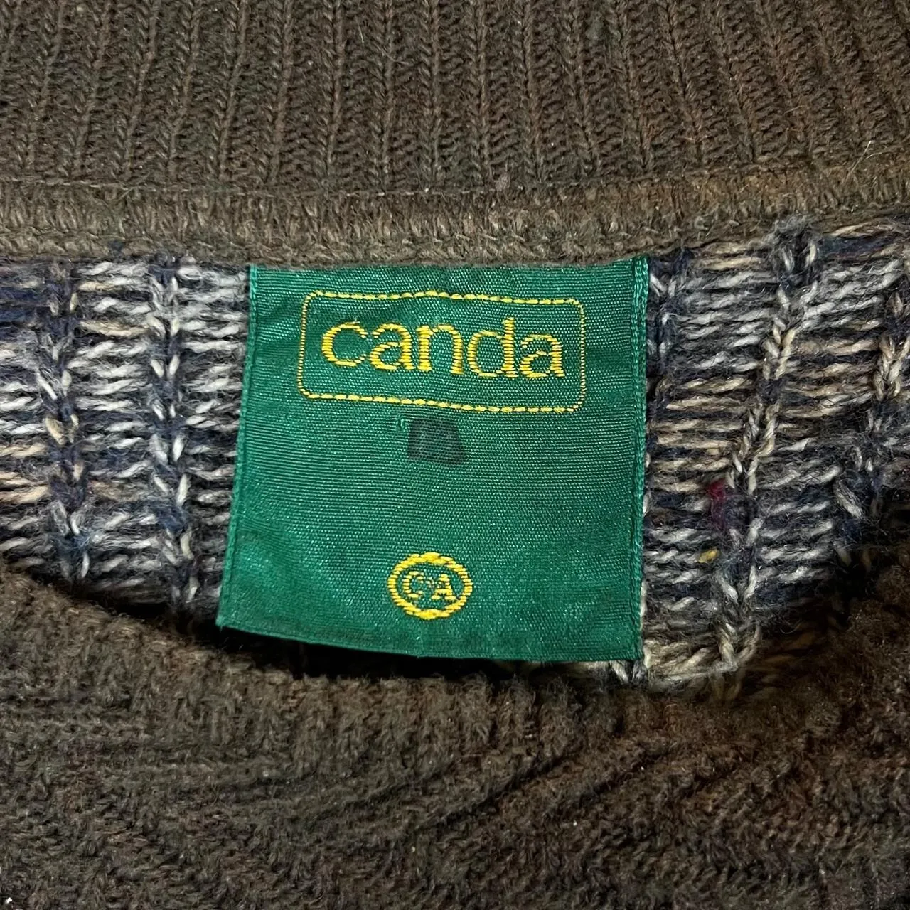 Vintage 90's C&A Grandad Patterned Knit Crewneck Sweater Jumper