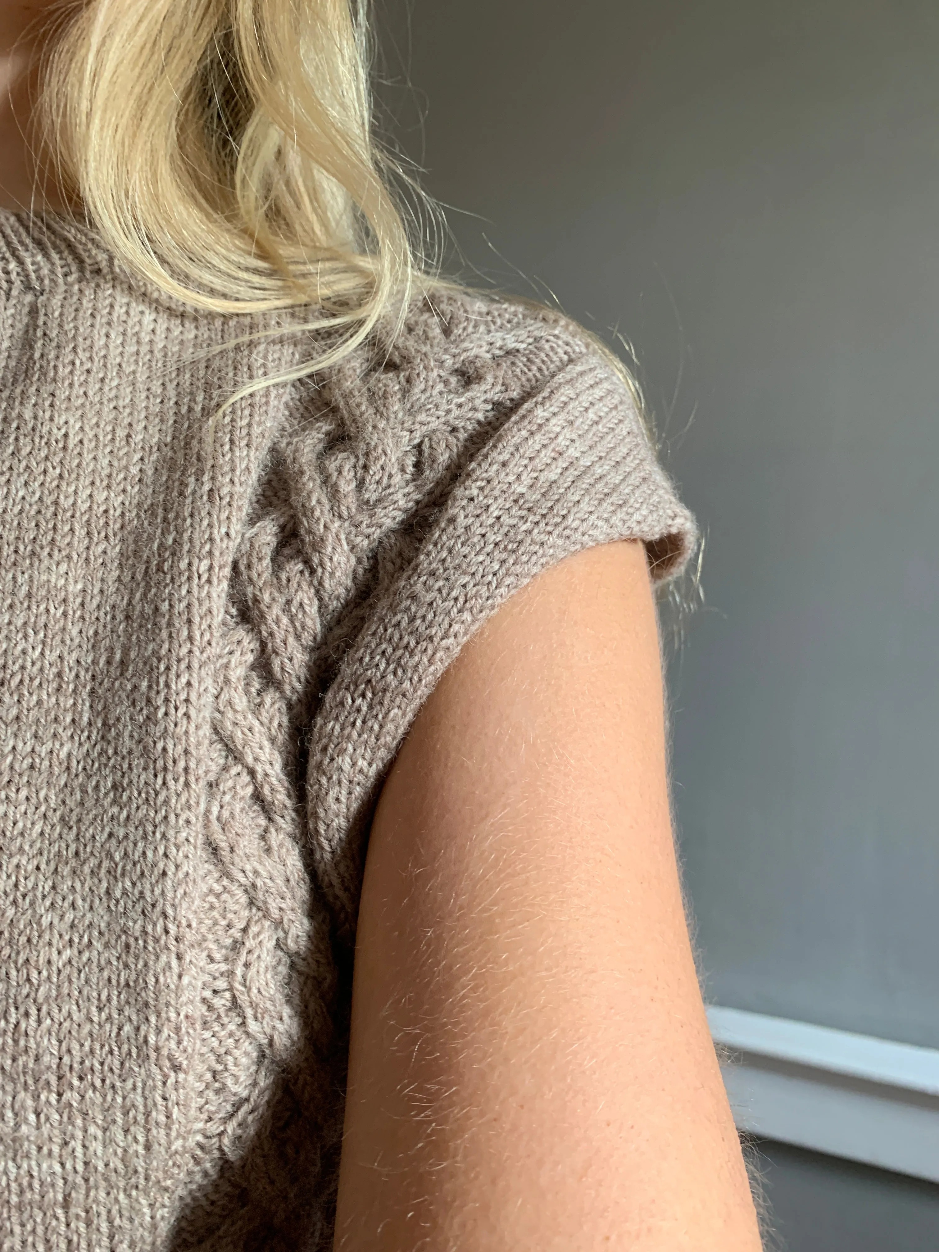 Vintage hand knitted cable tank top