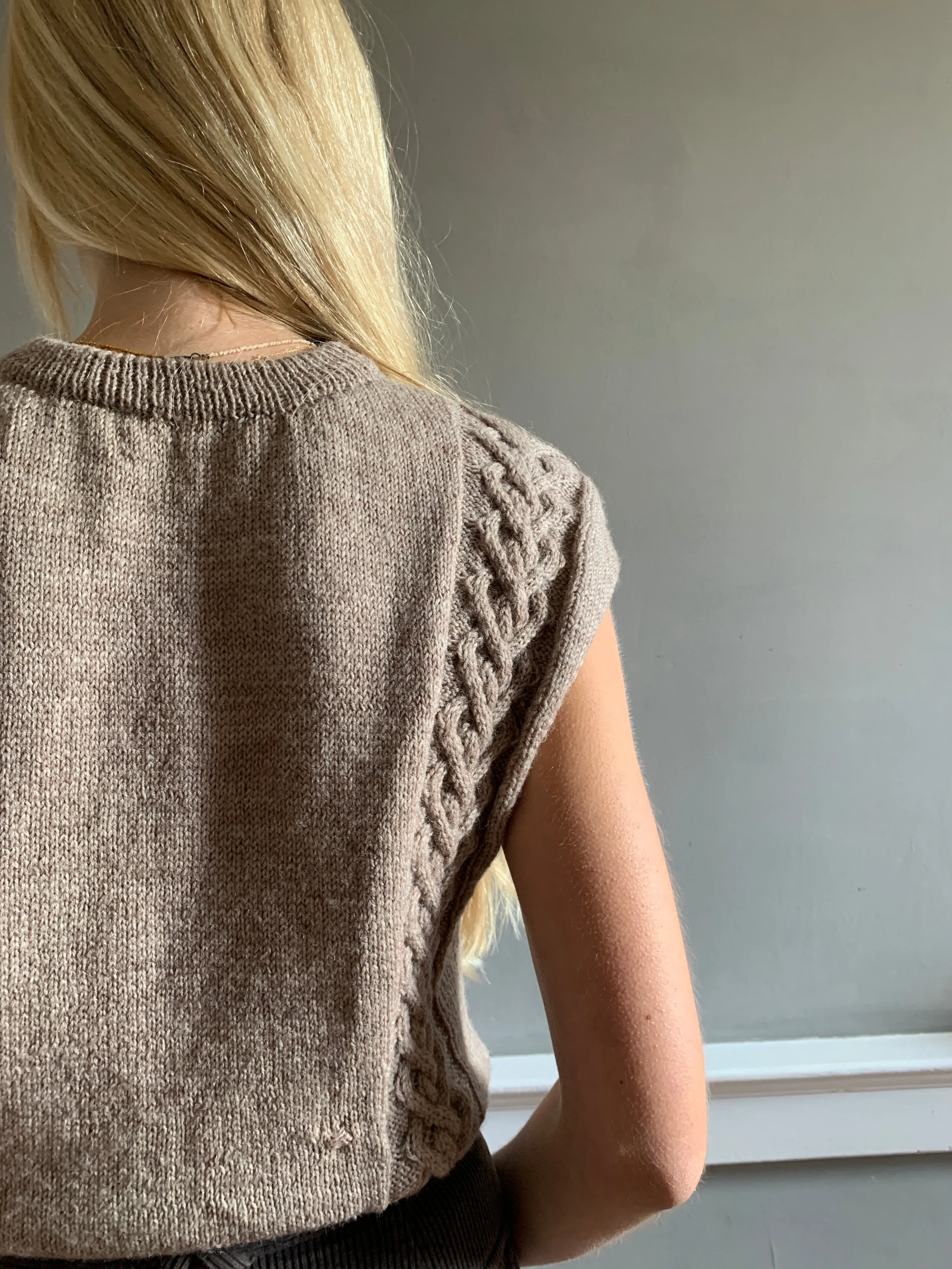 Vintage hand knitted cable tank top