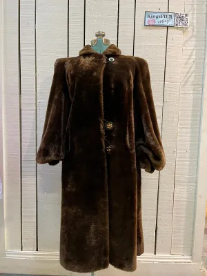 Vintage Shorn Beaver Long Fur Coat, Chest 42” Vintage Shorn Beaver Long Fur Coat, Chest 42”