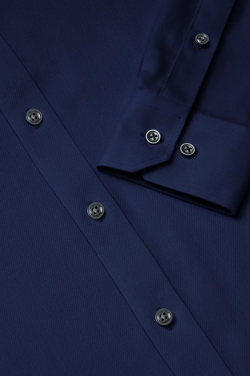 VISDRY™ Dobby Dress Shirt | Navy NYE063