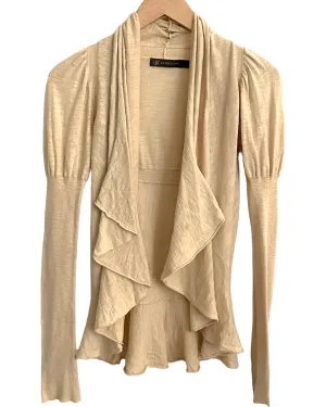 Warm Autumn Creme Ruffle Cardigan
