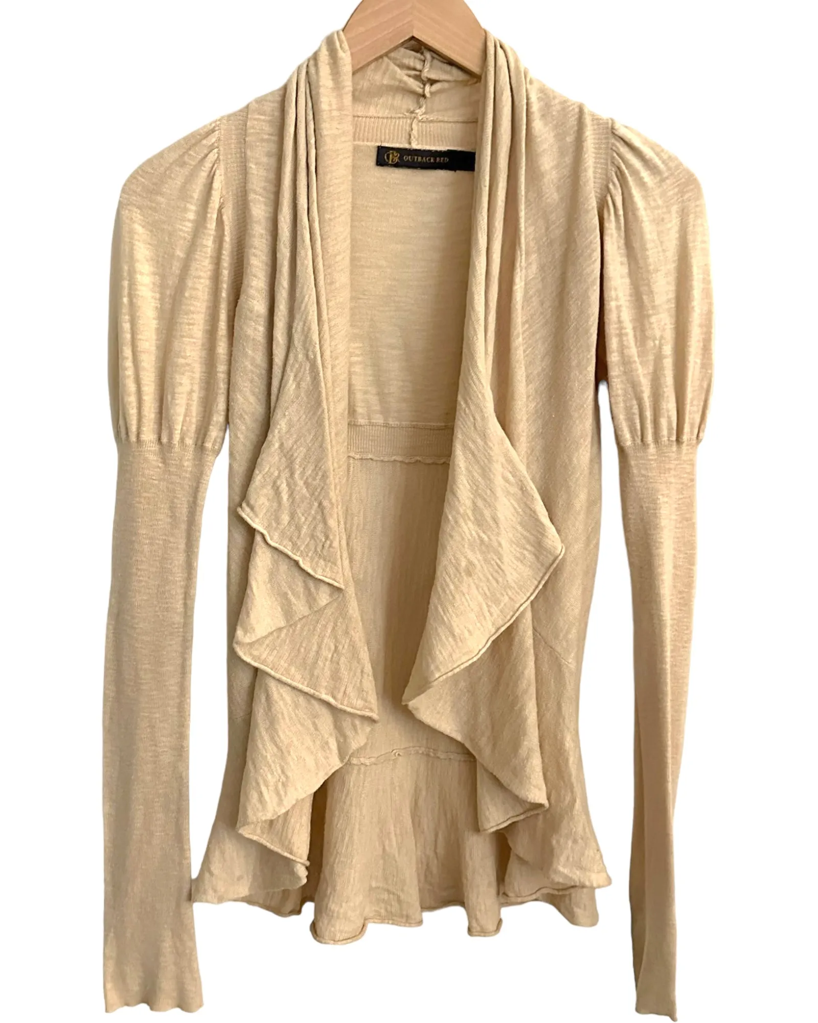 Warm Autumn Creme Ruffle Cardigan