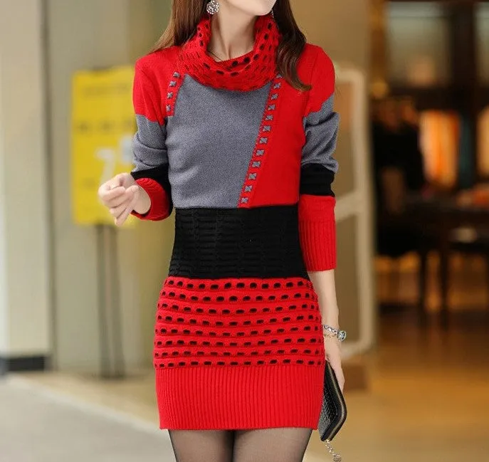 Warm Knitted Sweater Dress