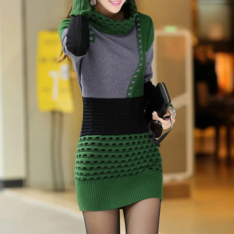 Warm Knitted Sweater Dress