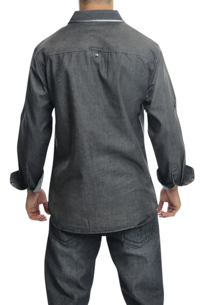 Washed Denim Button Up Shirt