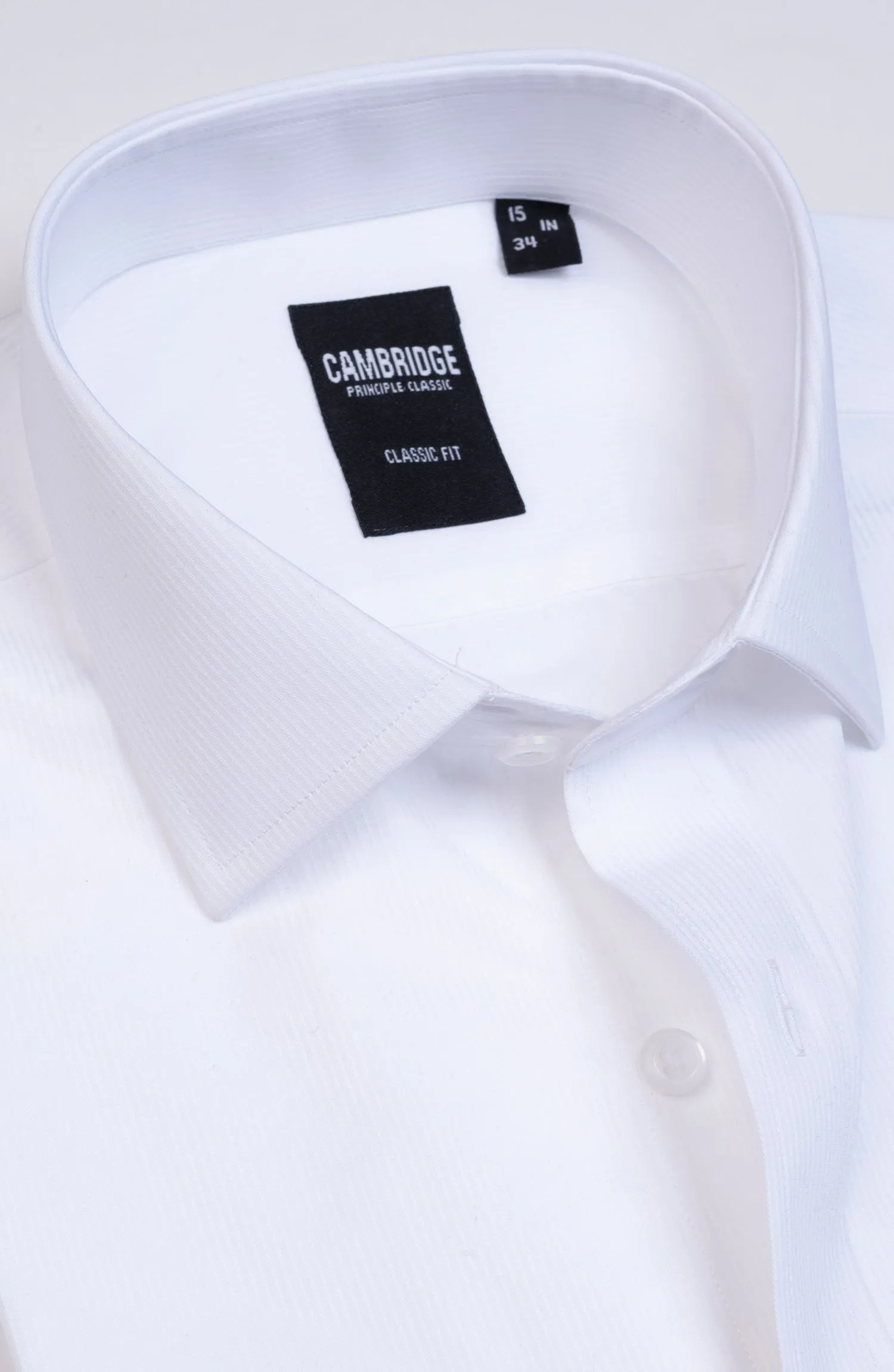 White Dobby Stripes Shirt