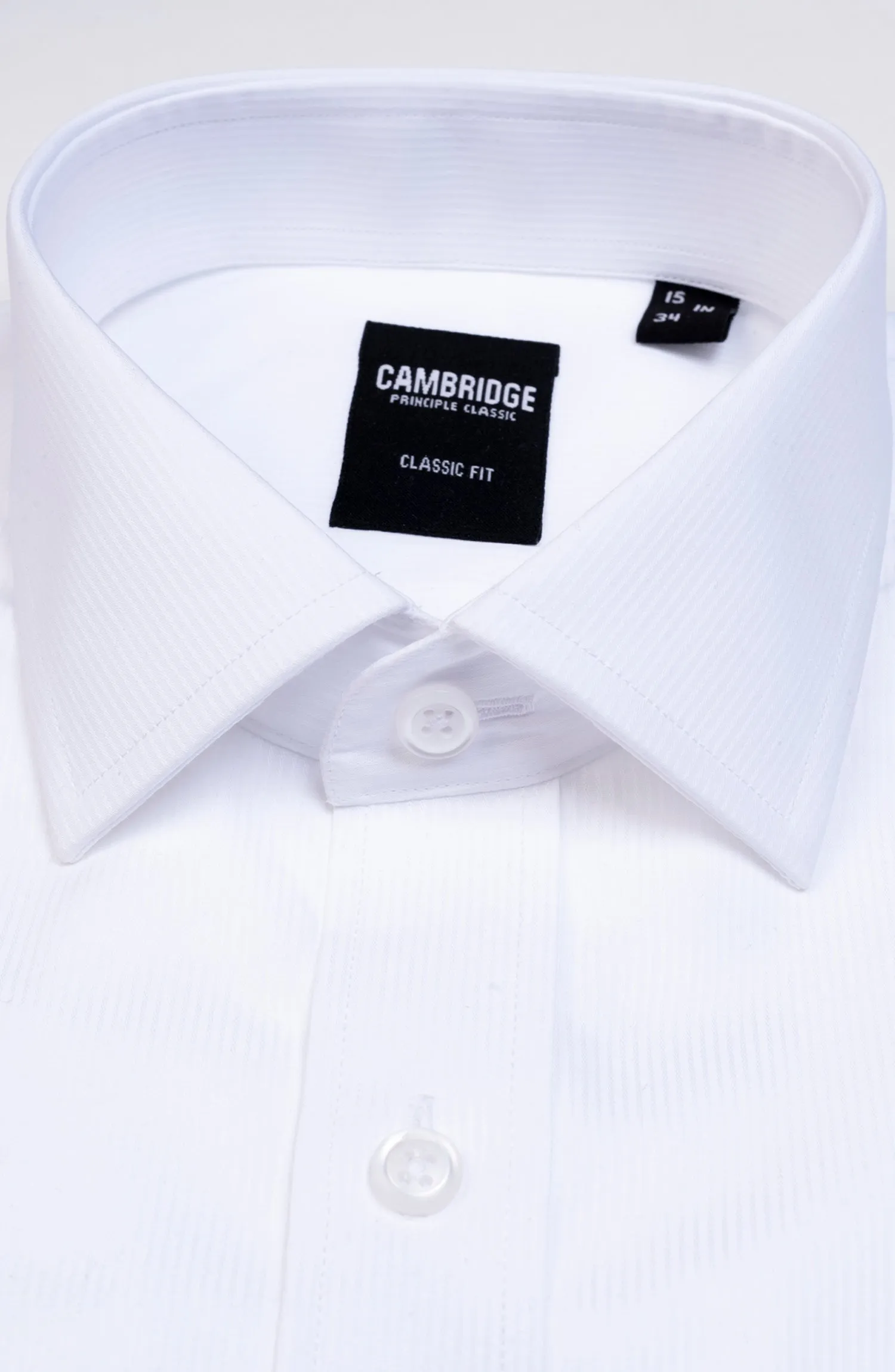 White Dobby Stripes Shirt