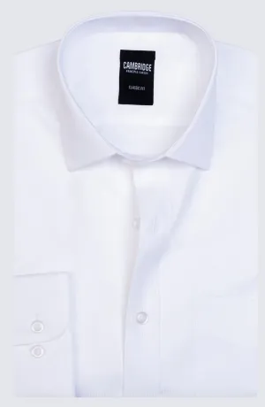White Dobby Stripes Shirt