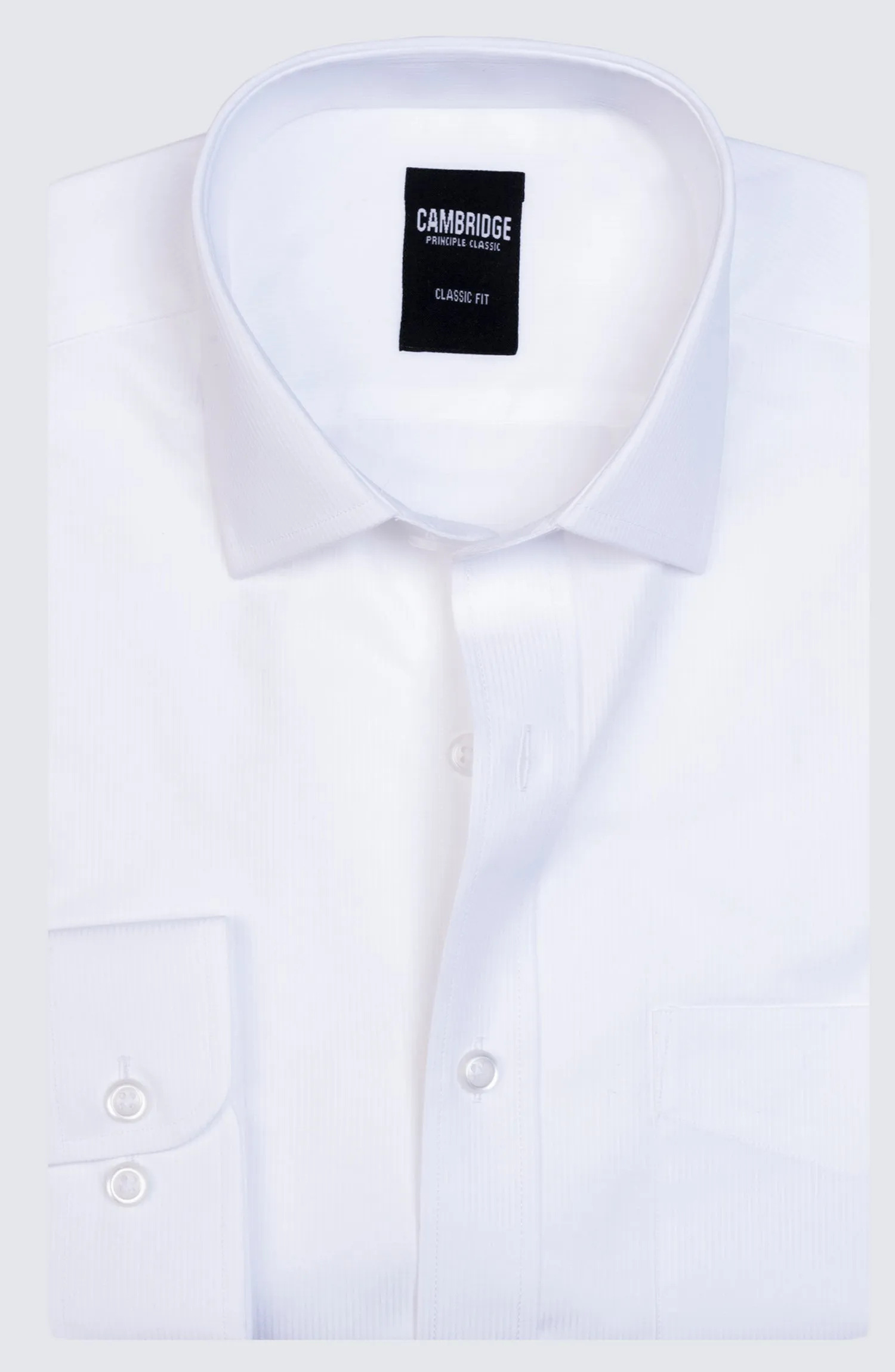 White Dobby Stripes Shirt