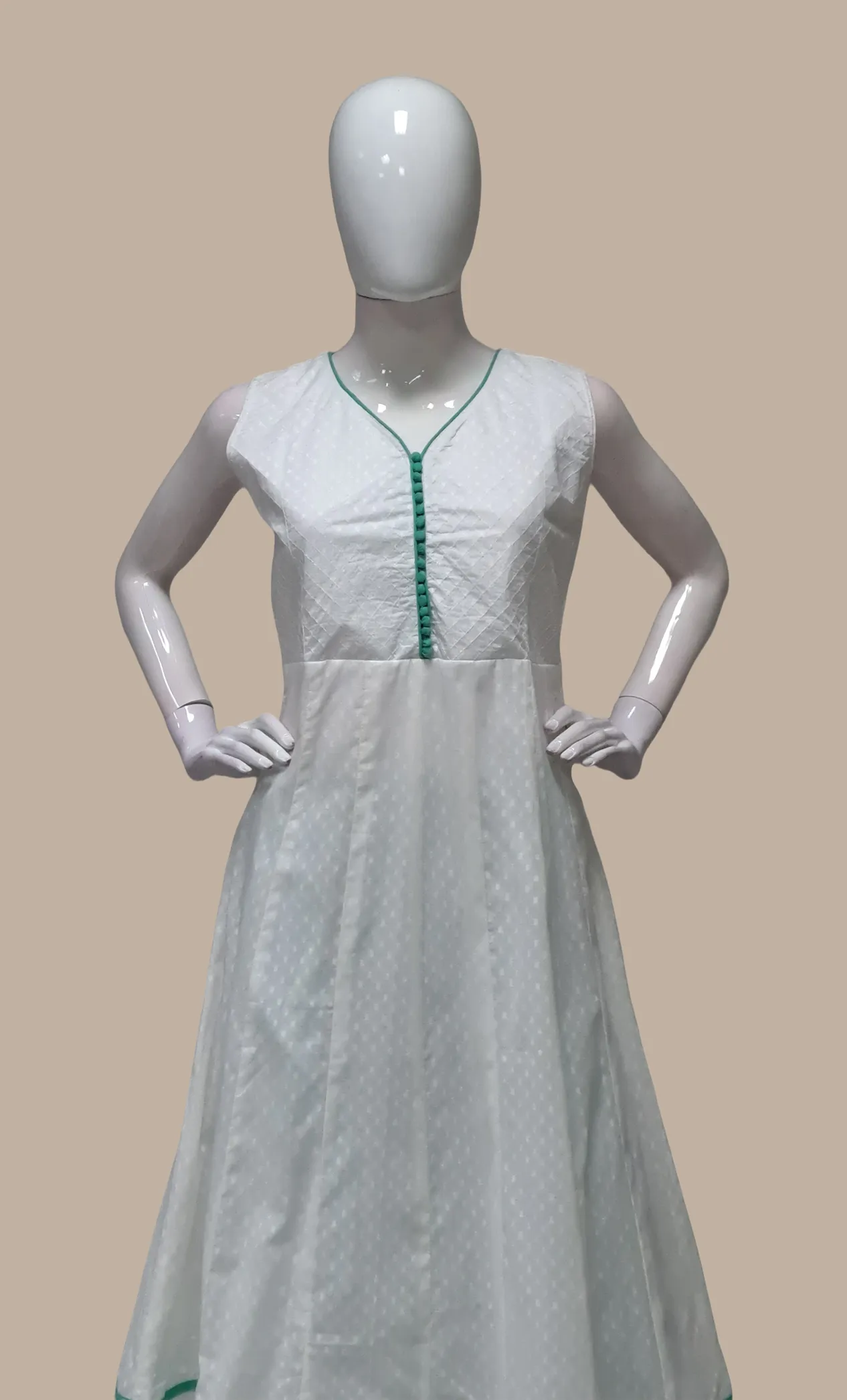 White Embroidered Kurti Top