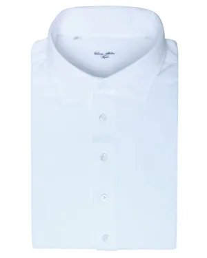 White Jersey Knit Dress Shirt