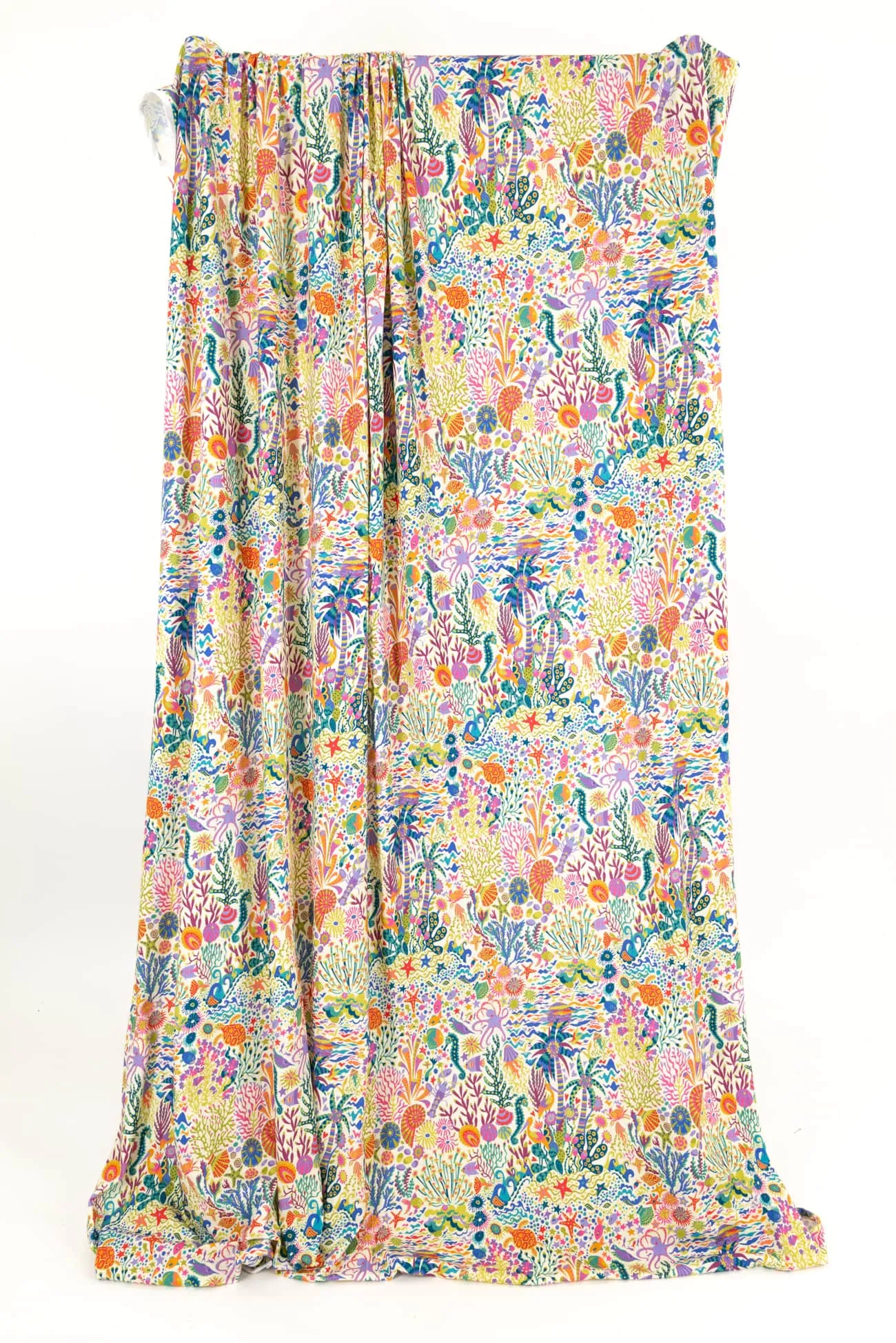 White Octopus Garden Cotton Jersey Knit