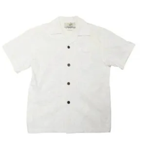 White on White Hawaiian Shirt for Boys