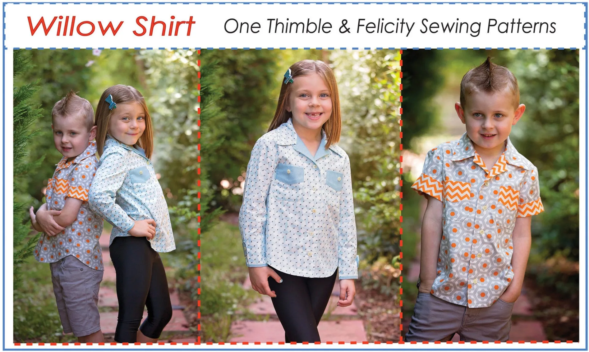 WILLOW SHIRT casual shirt pdf sewing pattern for boys & girls sizes 4-14 years