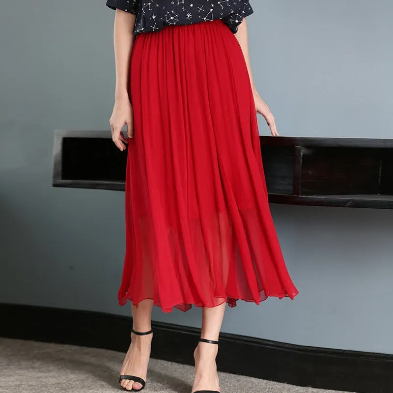 Women Silk Long Skirt
