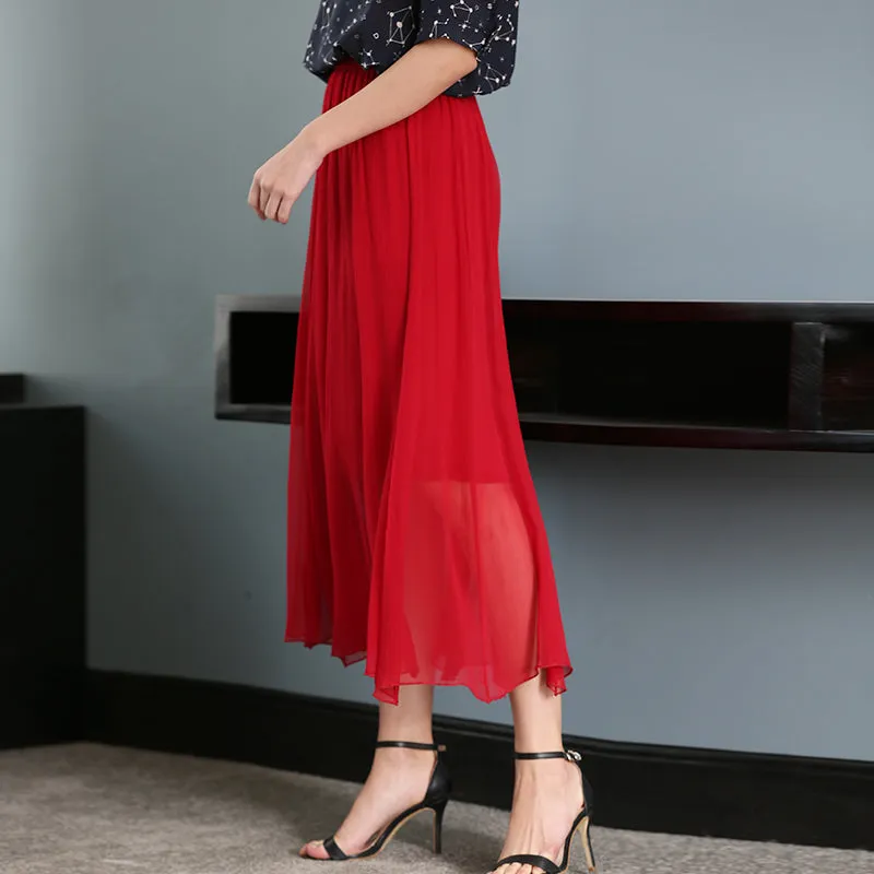 Women Silk Long Skirt