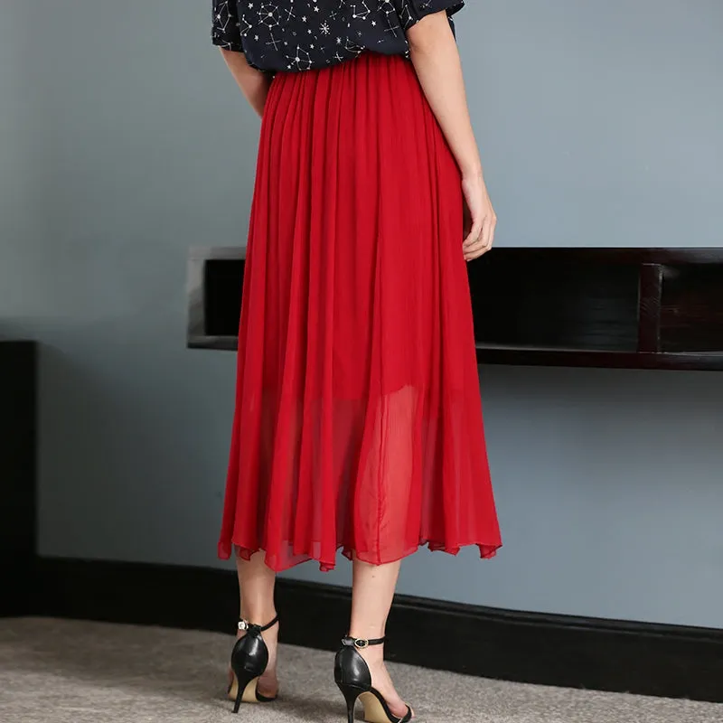 Women Silk Long Skirt