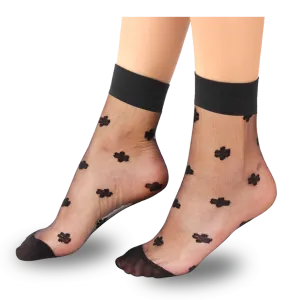 Women's Ankle-High Flower Jacquard-Knit Hosiery Socks