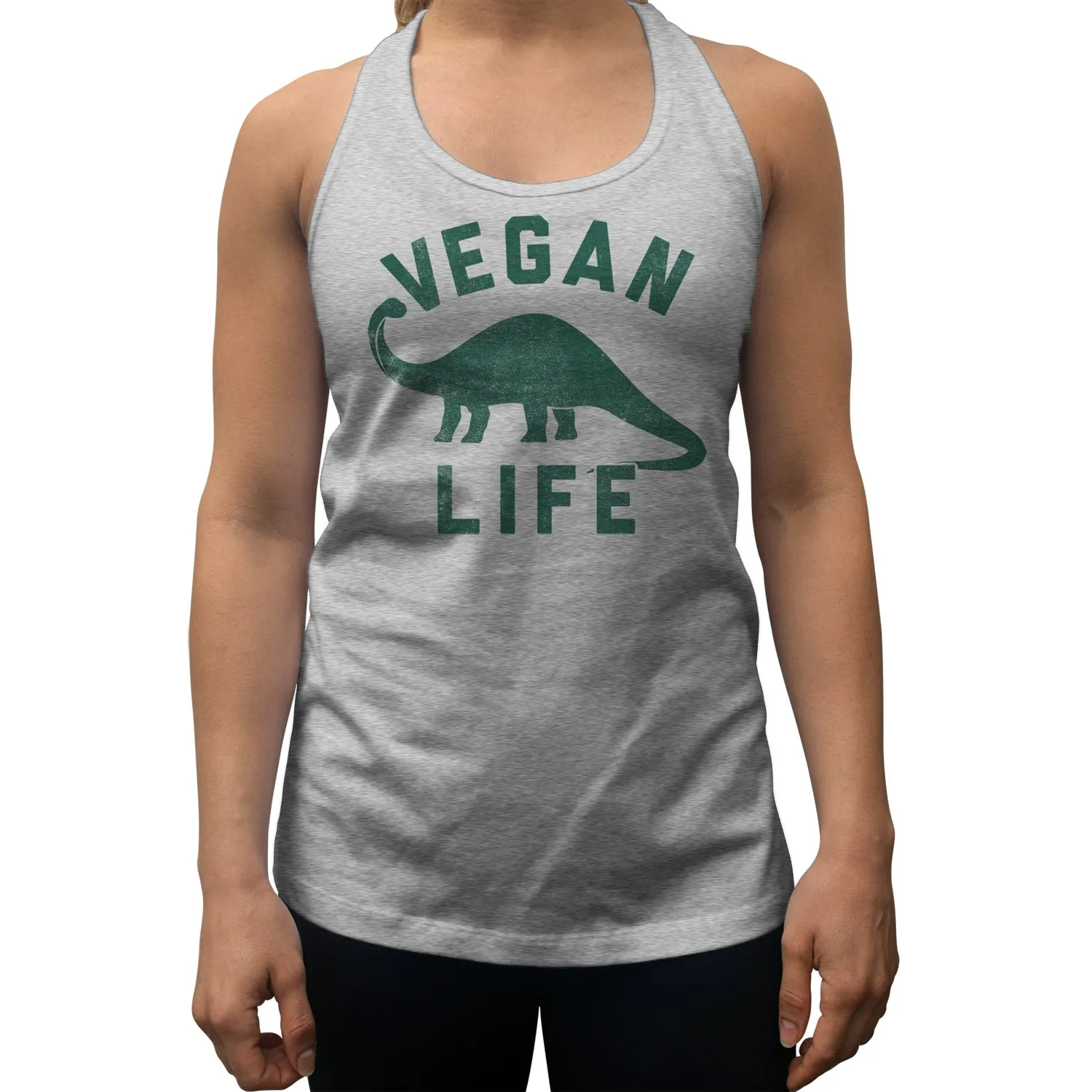 Women's Brontosaurus Vegan Life Racerback Tank Top